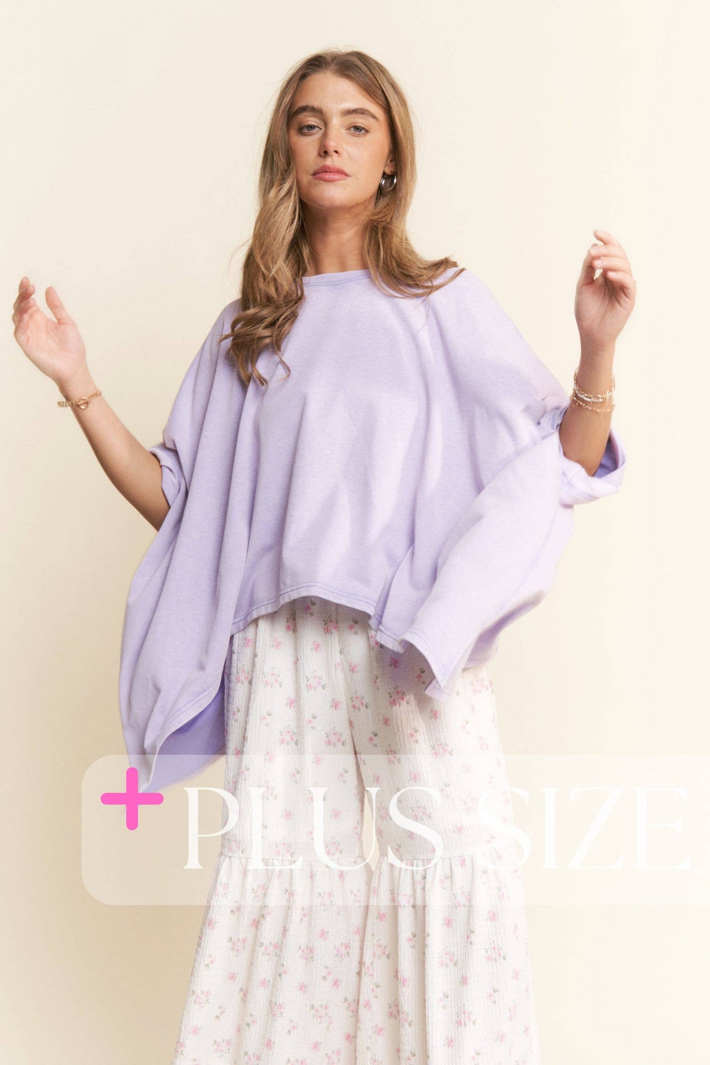 Plus size ~Ash Lavender Top