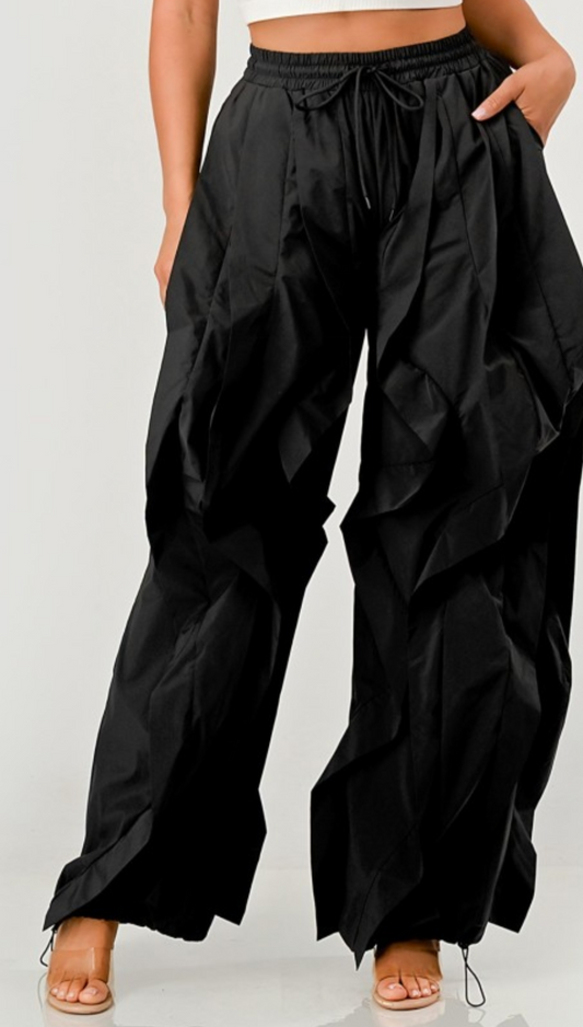 Ruffle Drawstring  Pants