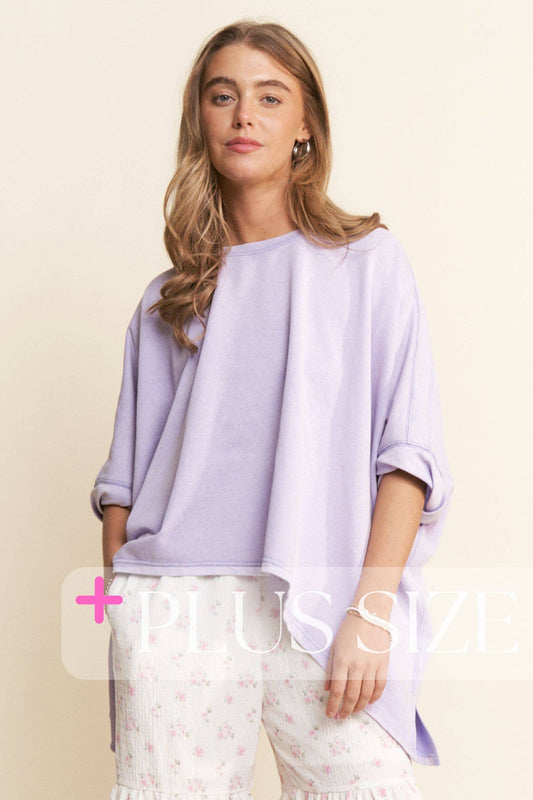 Plus size ~Ash Lavender Top